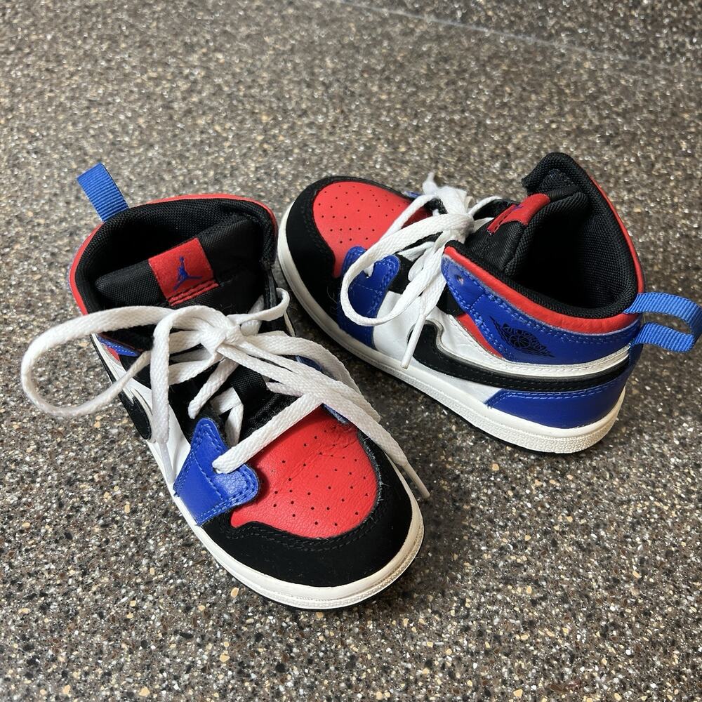 Nike Jordan Little Kids Toddler Size 8C Multicolor Leather Sneaker High Top Shoe